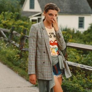 Anthropologie Maeve Lilith Oversized Plaid Blazer 6